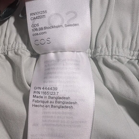 New! COS | Men's Wide-Leg Elasticated Trousers In Light Green - Picture 11 of 12